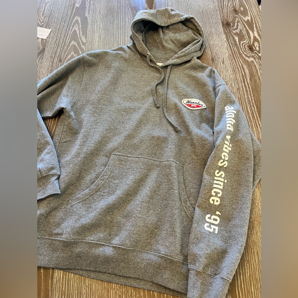Men’s Large Honolua Grey Hoodie Sweatshirt